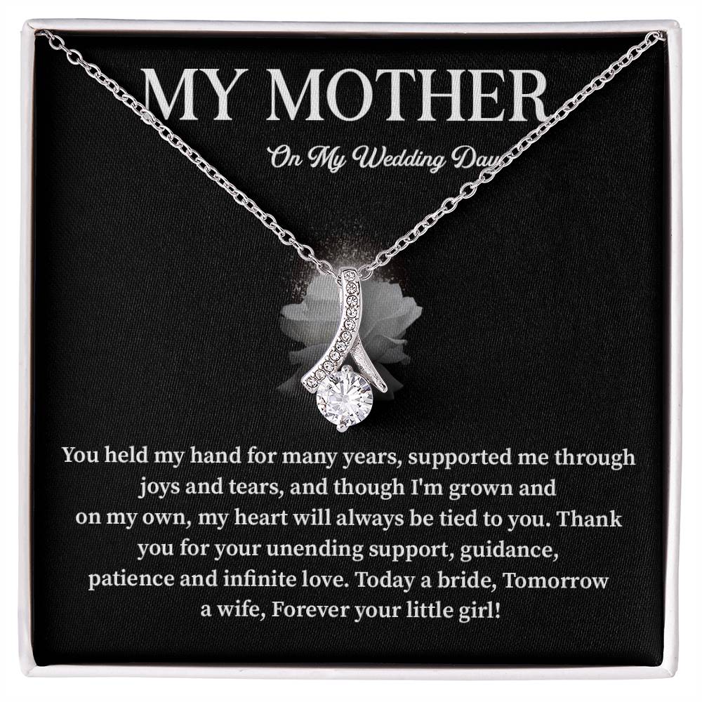Wedding Day Gift for Mom from Bride – Heartfelt Necklace with Message Card