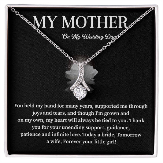 Wedding Day Gift for Mom from Bride – Heartfelt Necklace with Message Card