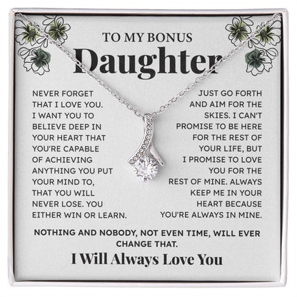 Bonus Daughter Necklace Gift – Encouraging Message Card
