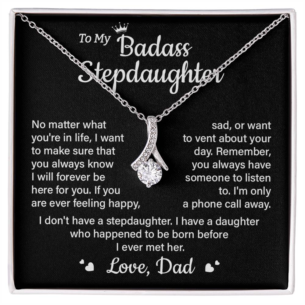 To My Badass Stepdaughter – Dad to Daughter Pendant Gift