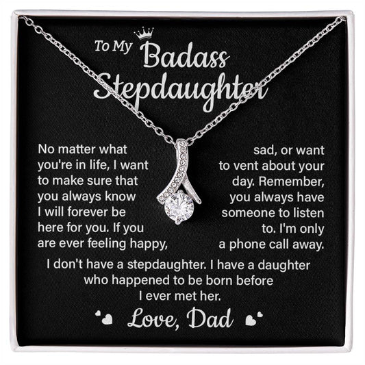 To My Badass Stepdaughter – Dad to Daughter Pendant Gift