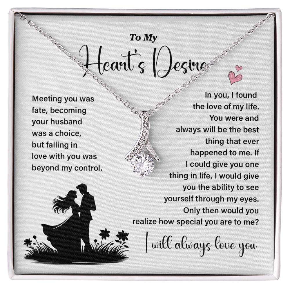 Heart’s Desire Necklace Gift for Wife – Love Card Box