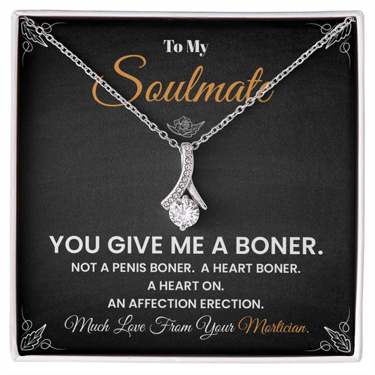 Soulmate Necklace Gift from Mortician – Funny Card