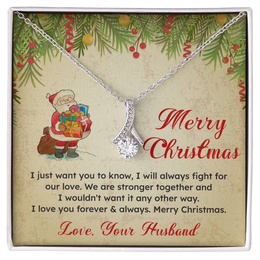 Merry Christmas Necklace Gift To My Wife Gift From Your Husband Necklace Gift For Love Heartfelt Jewelry For Her Sentimental Christmas Gift Romantic Christmas Gift Wife Appreciation Jewelry