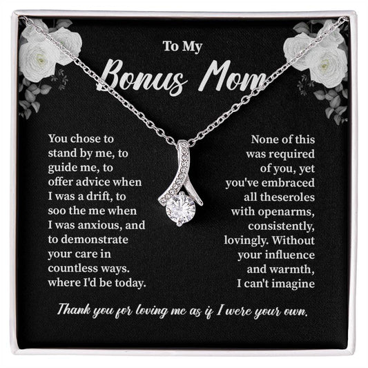 Bonus Mom Necklace from Daughter with Gift Box