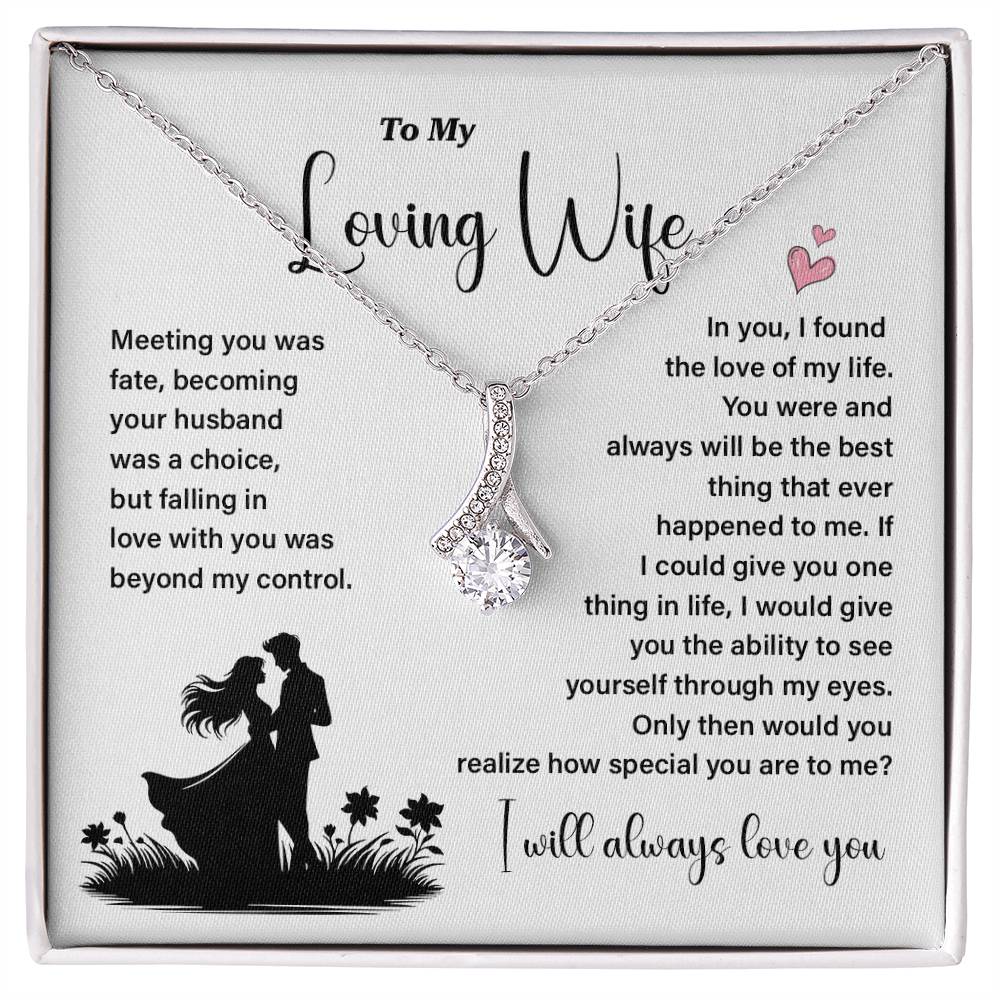 To My Loving Wife Necklace Gift with Love Card