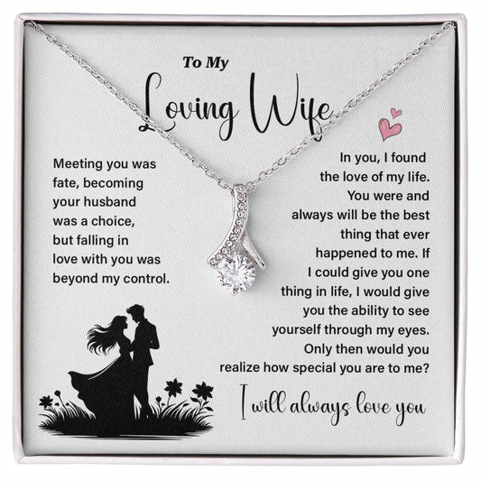 To My Loving Wife Necklace Gift with Love Card