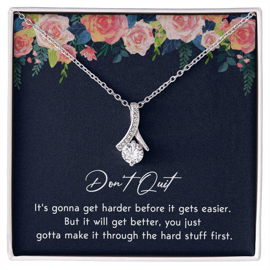 Don't Quit Meaningful Gift Don't Quit Necklace Supportive Gift You Are Strong Necklace Cancer Survivor Jewelry Stronger Necklace Braver Necklace Breast Cancer Necklace For Soulmate Motivational Jewelry Emotional Connection Necklace Never Give Up Necklace