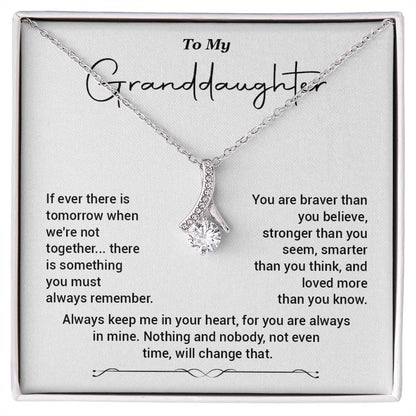 To My Granddaughter Necklace Gift – Always in My Heart Message