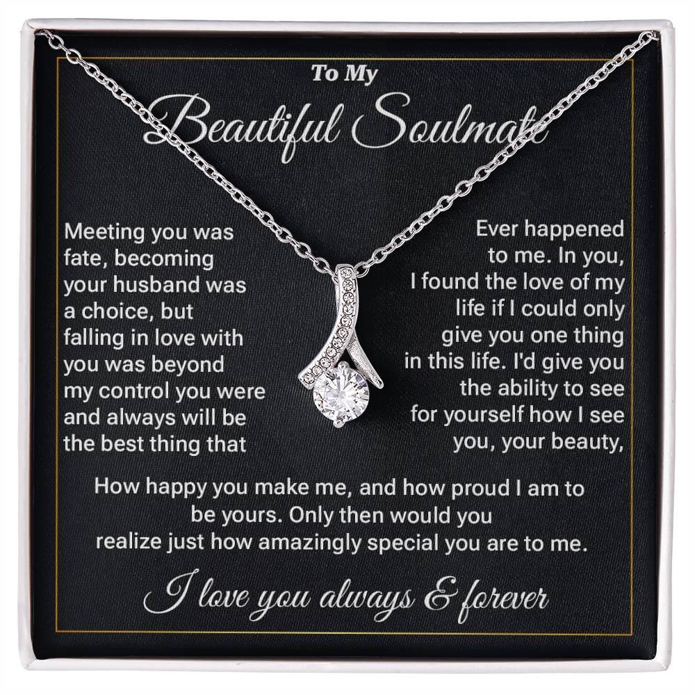 Beautiful Soulmate Necklace Gift – Message Card