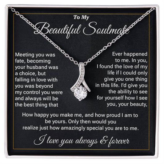 Beautiful Soulmate Necklace Gift – Message Card