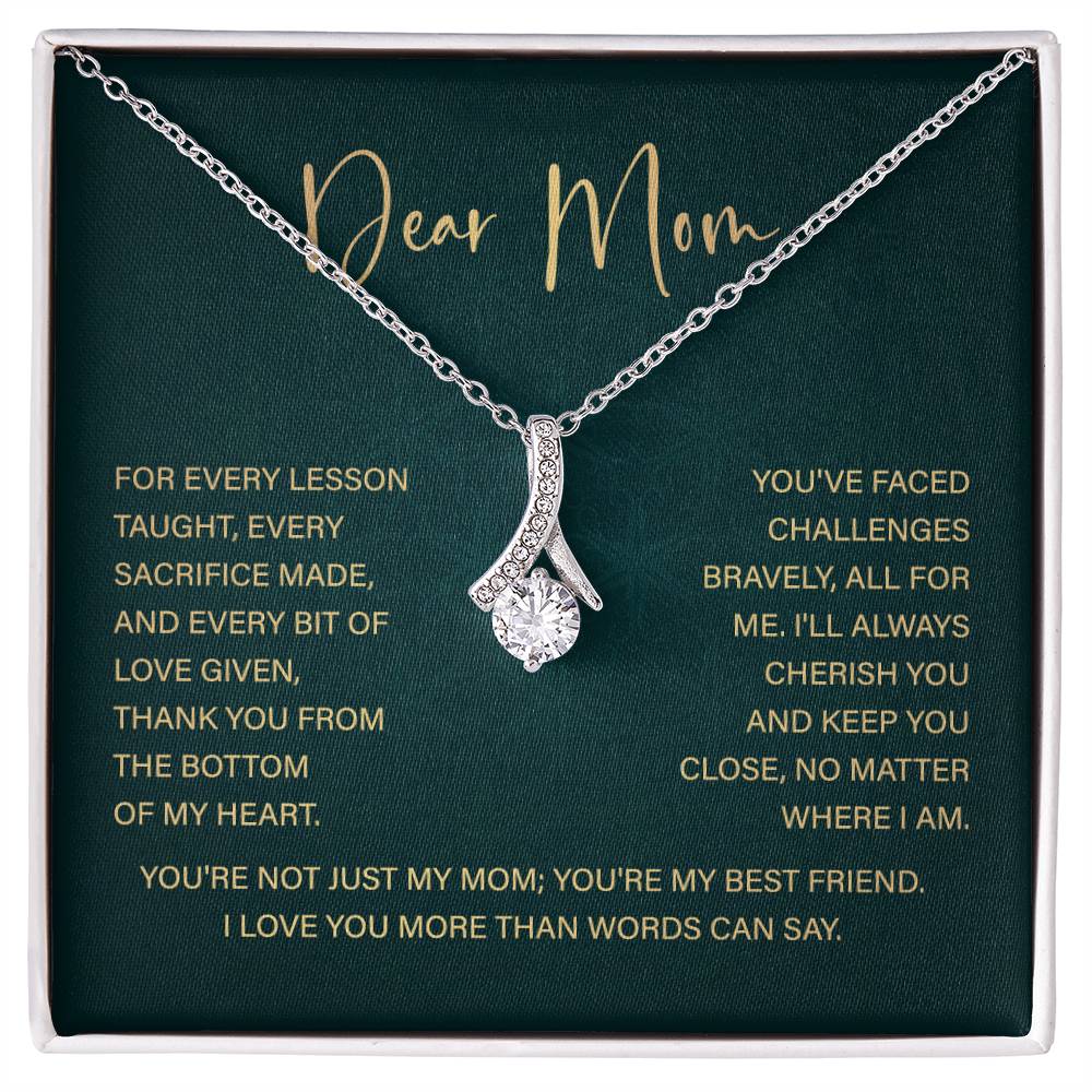 Dear Mom Mother’s Day Necklace From Daughter/son Special Birthday Jewelry For Mother Best Anniversary Necklace Gift Thoughtful Christmas Gift Just Because Necklace Gift Heart-shaped Jewelry Sentimental Necklace With Message Card