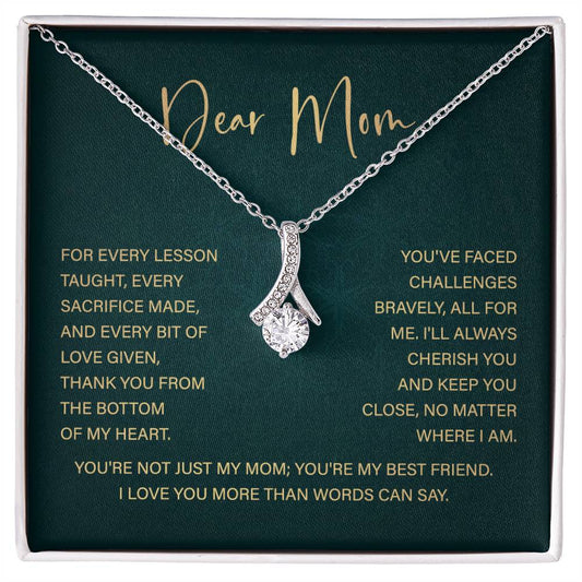 Dear Mom Mother’s Day Necklace From Daughter/son Special Birthday Jewelry For Mother Best Anniversary Necklace Gift Thoughtful Christmas Gift Just Because Necklace Gift Heart-shaped Jewelry Sentimental Necklace With Message Card