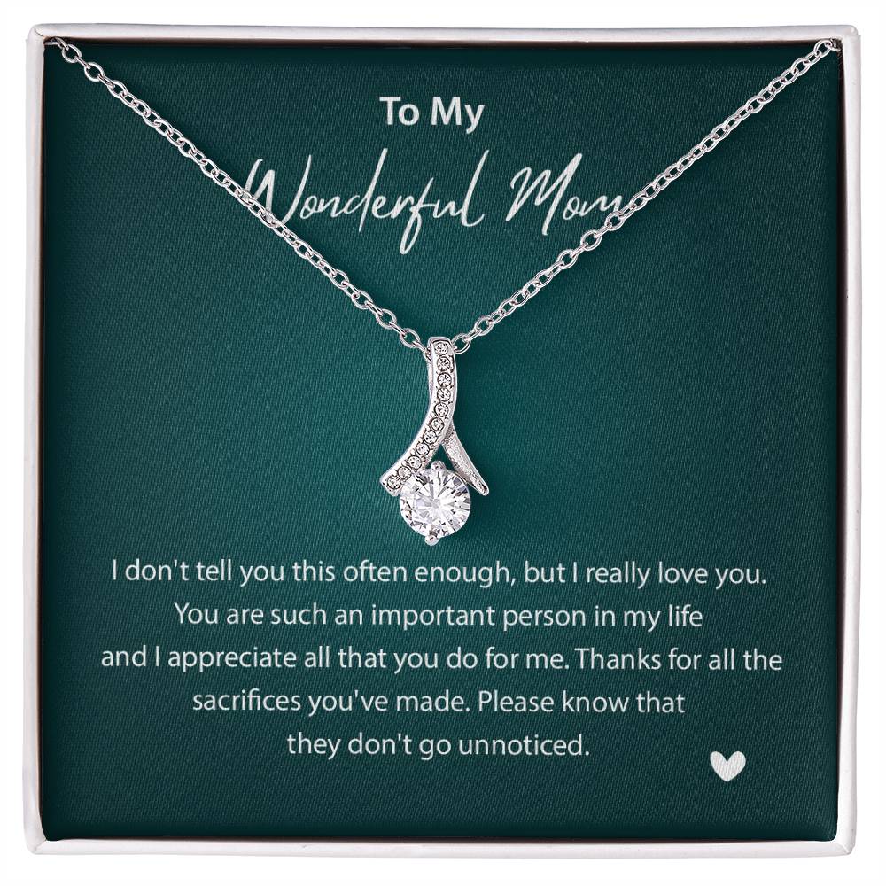 To My Wonderful Mom Wonderful Mom Necklace Gift Unique Gift For Mother-child Bond Unique Gift For Mother-child Bond Necklace For Family Bond Thoughtful Gift For Mother-child Bond Spiritual Bond With Mom Necklace Spiritual Bond With Mom Necklace