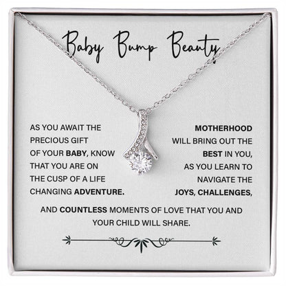 Baby Bump Beauty Necklace – Gift for Pregnant Woman with Message Card