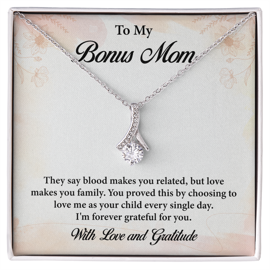 Bonus Mom Necklace Gift from Stepson or Stepdaughter – Jewelry for Mother’s Day, Birthday, Christmas