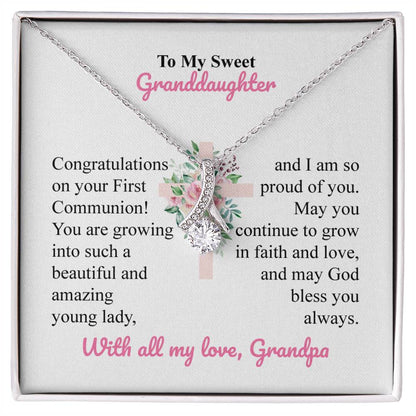 Granddaughter First Communion Gift from Grandpa – Cross Card