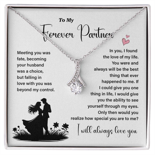 Forever Partner Necklace Gift for Wife – Love Card Box