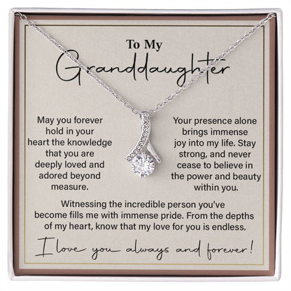 Granddaughter Gift Necklace with Heartfelt Love Message