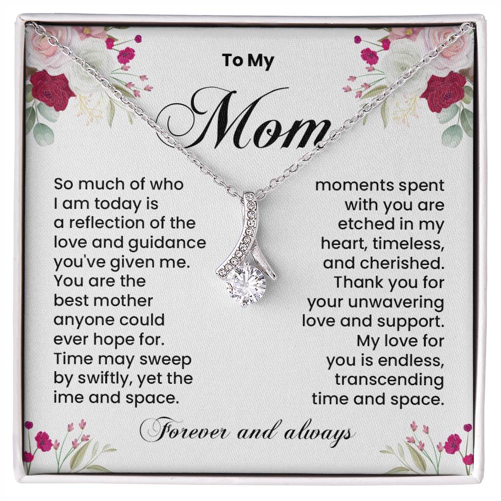 Mom Necklace Gift from Daughter with Heartfelt Card