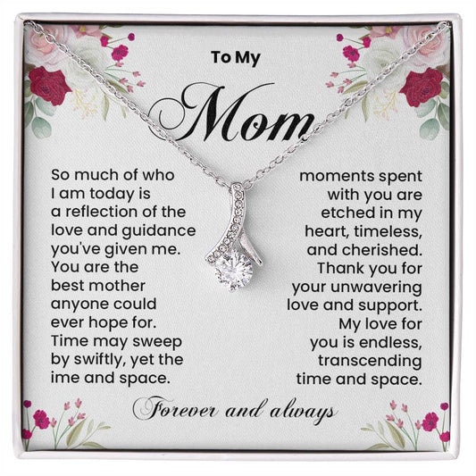 Mom Necklace Gift from Daughter with Heartfelt Card