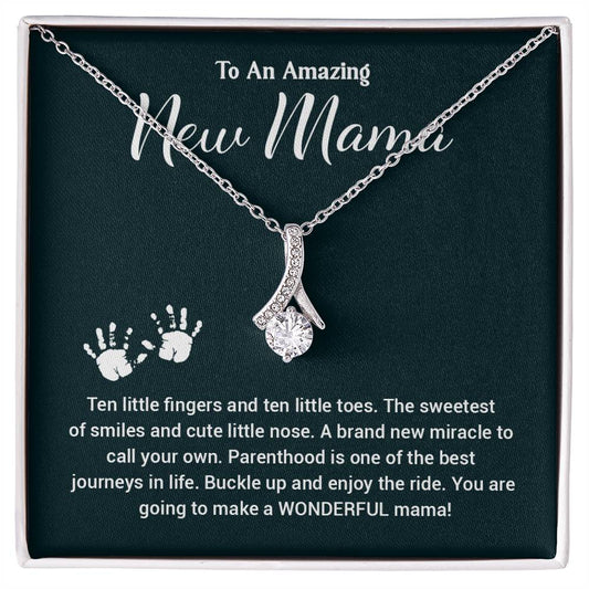 New Mama Gift Necklace – Heartfelt Message Card and Box