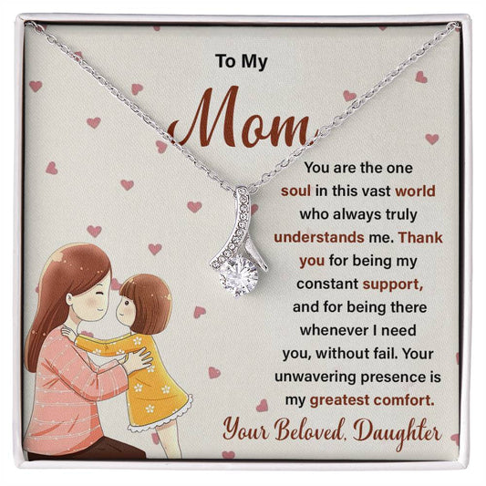 Daughter to Mom Necklace Gift with Heartfelt Message Card
