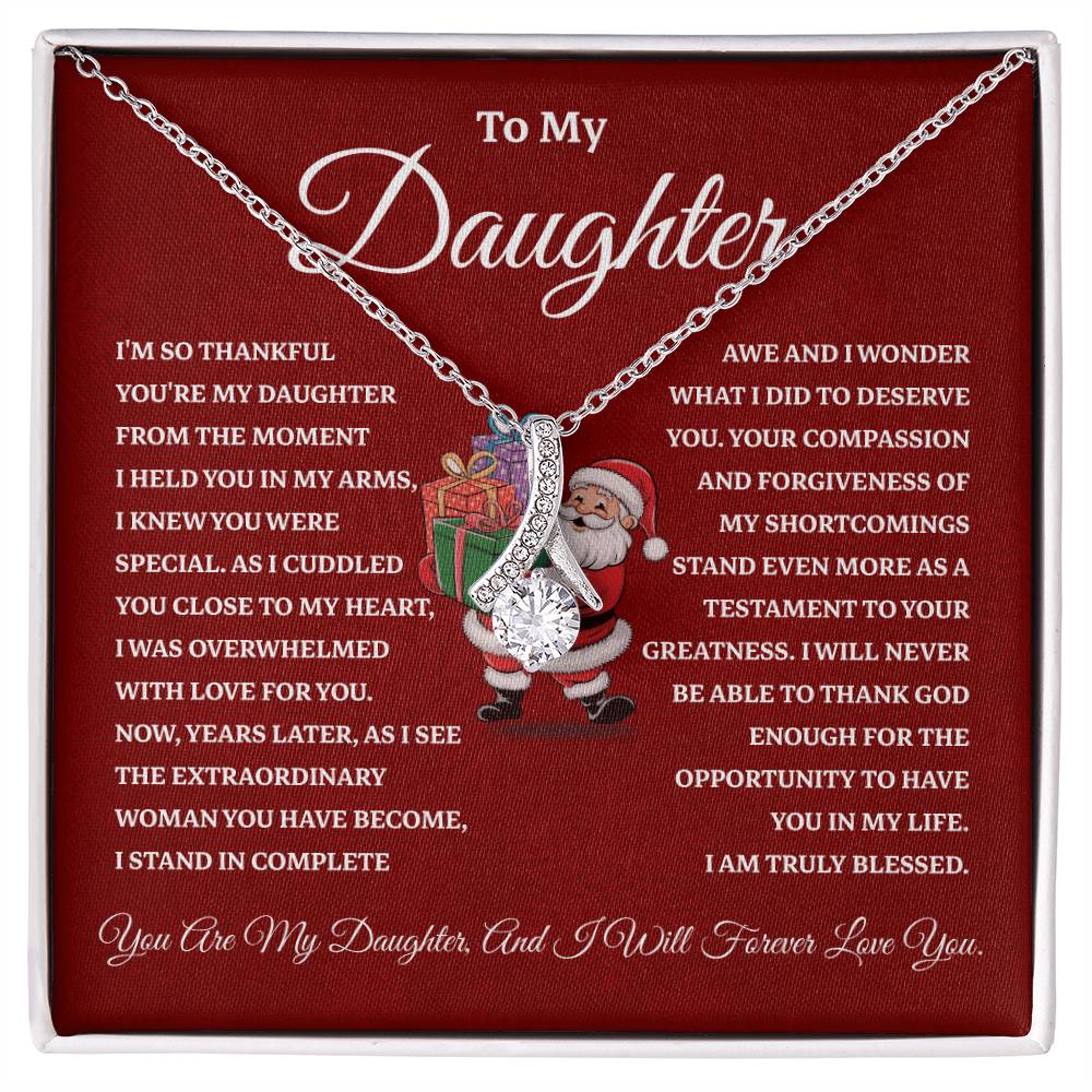 Christmas Gift for Daughter from Mom or Dad Necklace with Santa Card