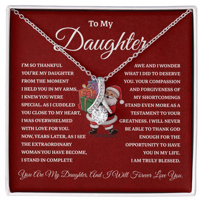 Christmas Gift for Daughter from Mom or Dad Necklace with Santa Card