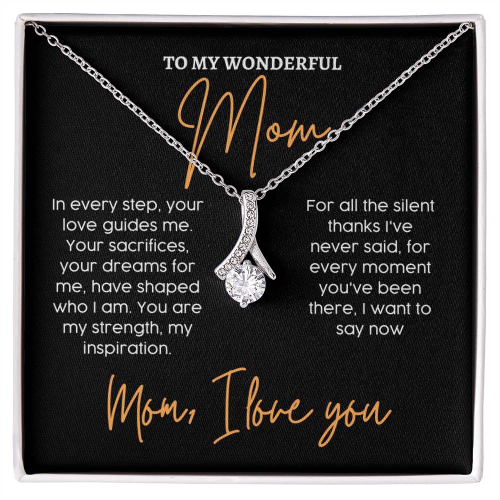 To My Wonderful Mom, Unique Mother’s Day Love Necklace Unique Engraved Mother's Day Pendant Unique Mother's Day Love Message Pendant Dreams For Me Necklace Appreciation Necklace Gift Gratitude Jewelry