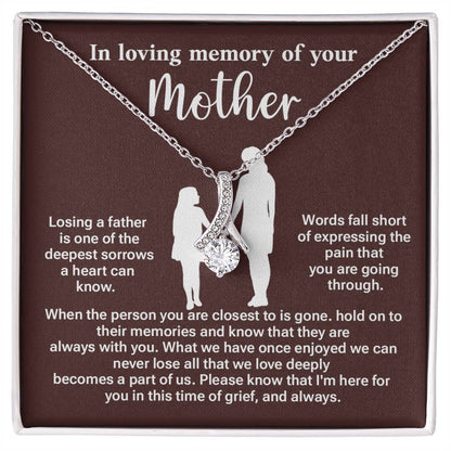 Memorial Necklace for Loss of Mother – Sympathy Gift with Message Card