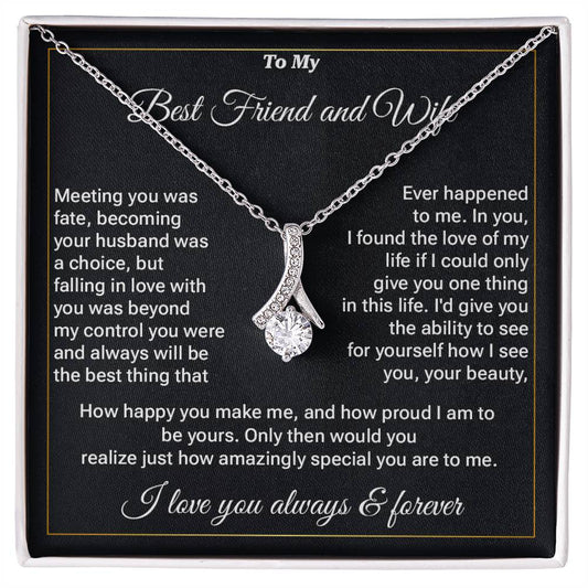 Best Friend and Wife Necklace Gift – Message Card