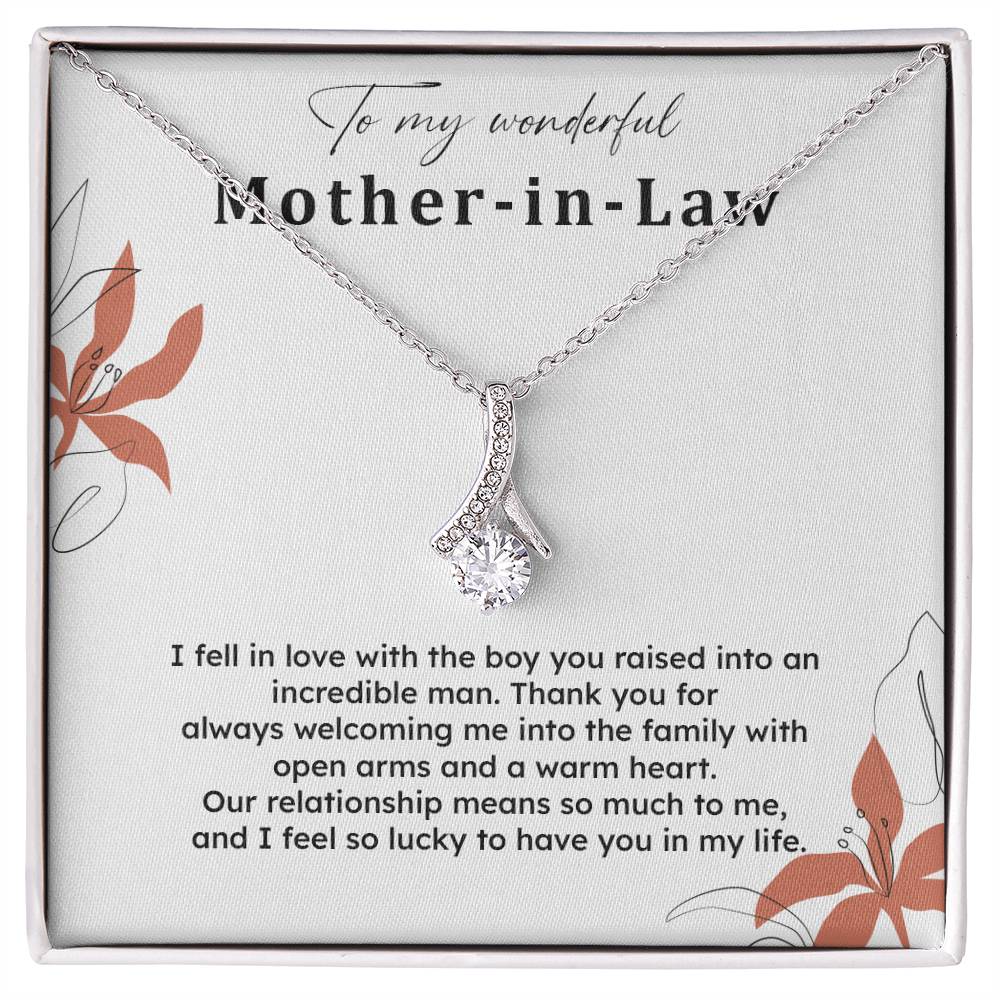 To My Wonderful Mother-in-law Necklace Mother-in-law Necklace Gift Thank You Gift For Mother-in-law Sentimental Mother-in-law Jewelry Jewelry For Mother-in-law Emotional Gift For Mother-in-law Meaningful Gift For Mother-in-law Mother Sentimental Jewelry