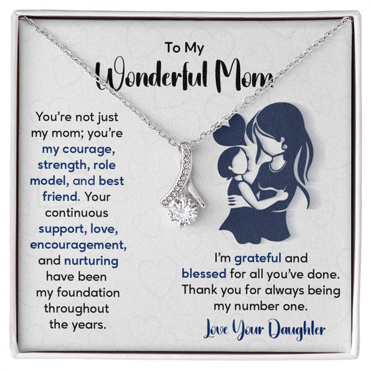 To My Wonderful Mom Loving Pendant For Her Heartfelt Necklace For Support Sentimental Necklace Sentimental Pendant For A Special Bond Thoughtful Gift Sentimental Pendant For A Special Lady Thoughtful Necklace Gift From Daughter