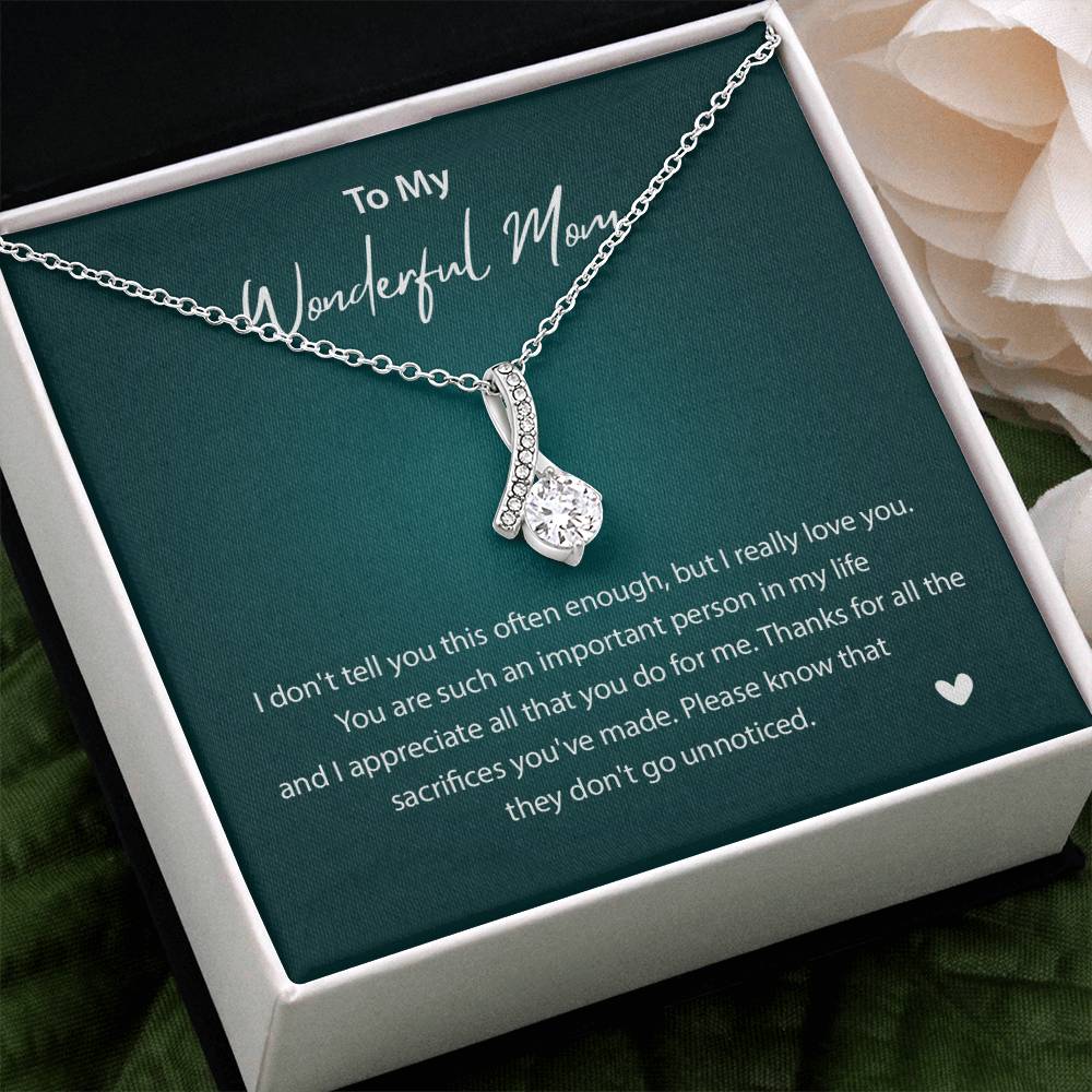 To My Wonderful Mom Wonderful Mom Necklace Gift Unique Gift For Mother-child Bond Unique Gift For Mother-child Bond Necklace For Family Bond Thoughtful Gift For Mother-child Bond Spiritual Bond With Mom Necklace Spiritual Bond With Mom Necklace