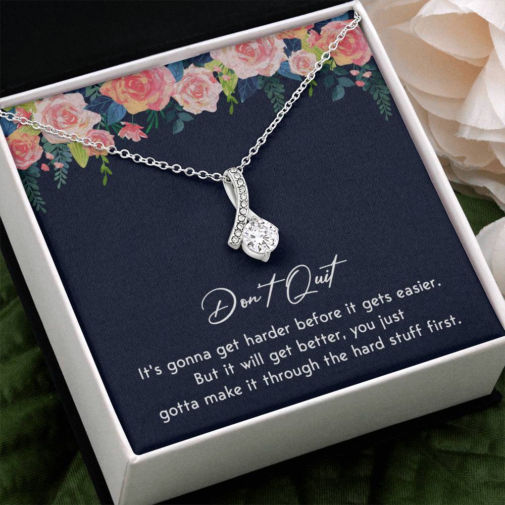 Don't Quit Meaningful Gift Don't Quit Necklace Supportive Gift You Are Strong Necklace Cancer Survivor Jewelry Stronger Necklace Braver Necklace Breast Cancer Necklace For Soulmate Motivational Jewelry Emotional Connection Necklace Never Give Up Necklace