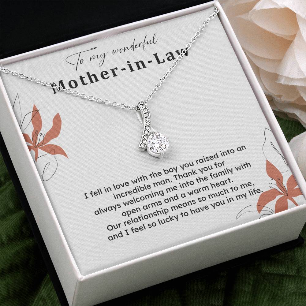 To My Wonderful Mother-in-law Necklace Mother-in-law Necklace Gift Thank You Gift For Mother-in-law Sentimental Mother-in-law Jewelry Jewelry For Mother-in-law Emotional Gift For Mother-in-law Meaningful Gift For Mother-in-law Mother Sentimental Jewelry