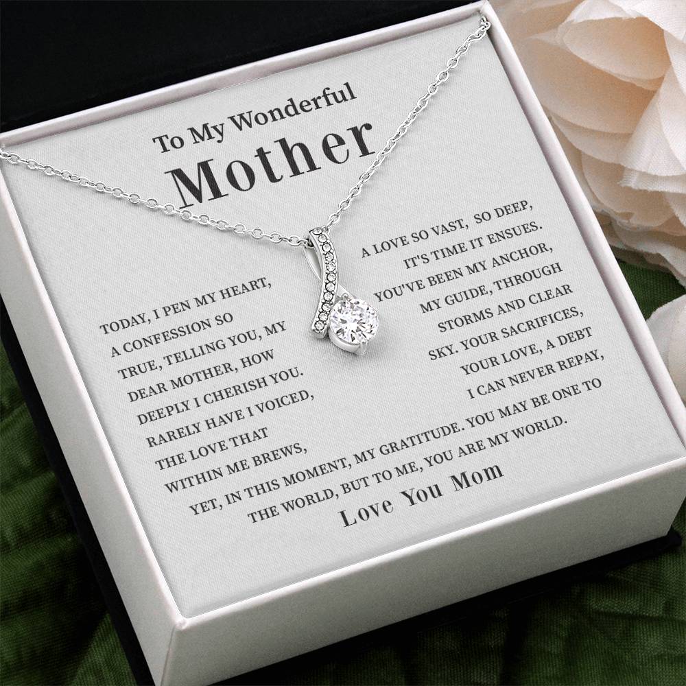 To My Wonderful Mother Love You Forever Mom Necklace Wonderful Mother Necklace Gift Unique Gift For Mother-child Bond Meaningful Gift For Mom Special Occasion Gift For Mom Unique Family Bond Necklace Spiritual Bond With Mom Necklace