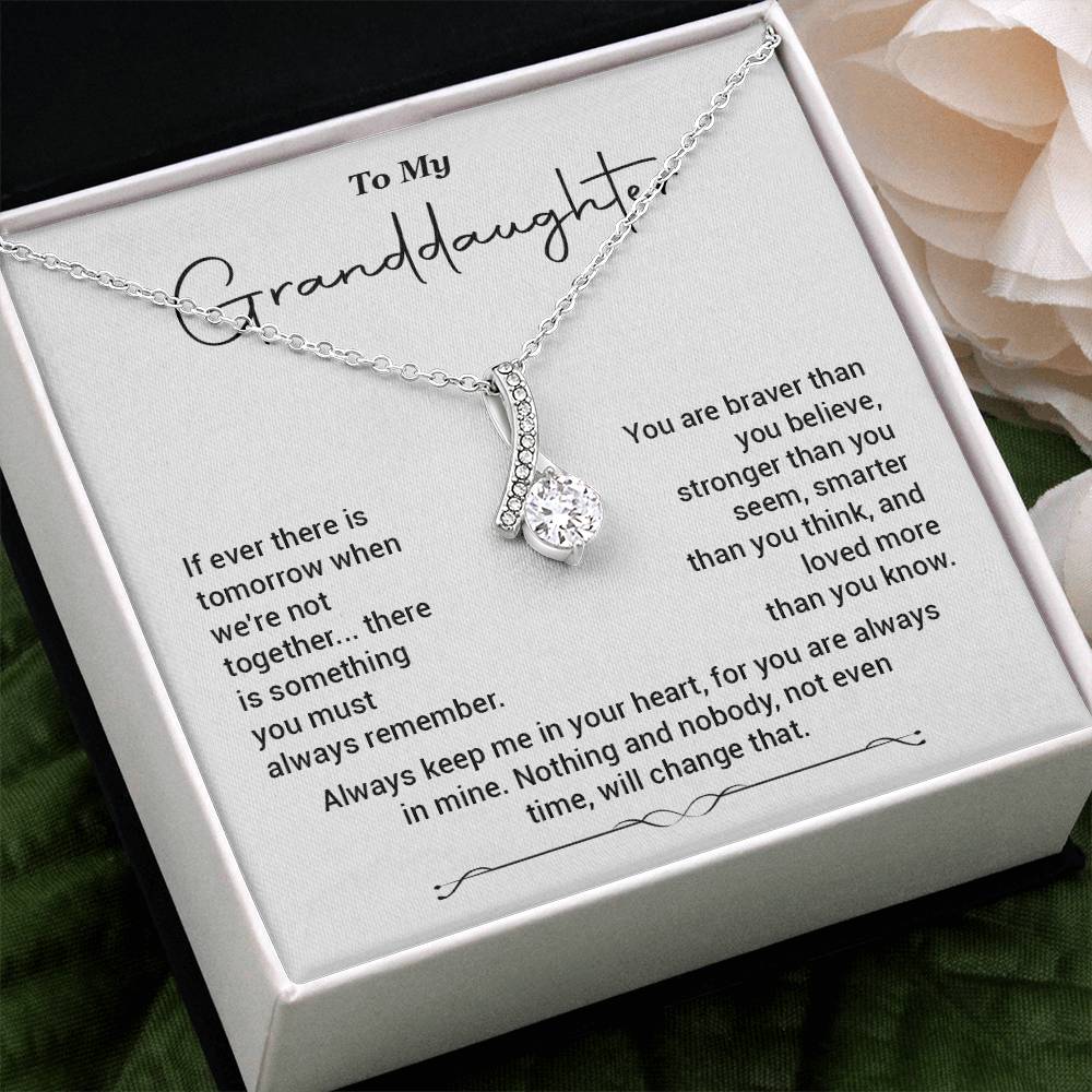 To My Granddaughter Necklace Gift – Always in My Heart Message