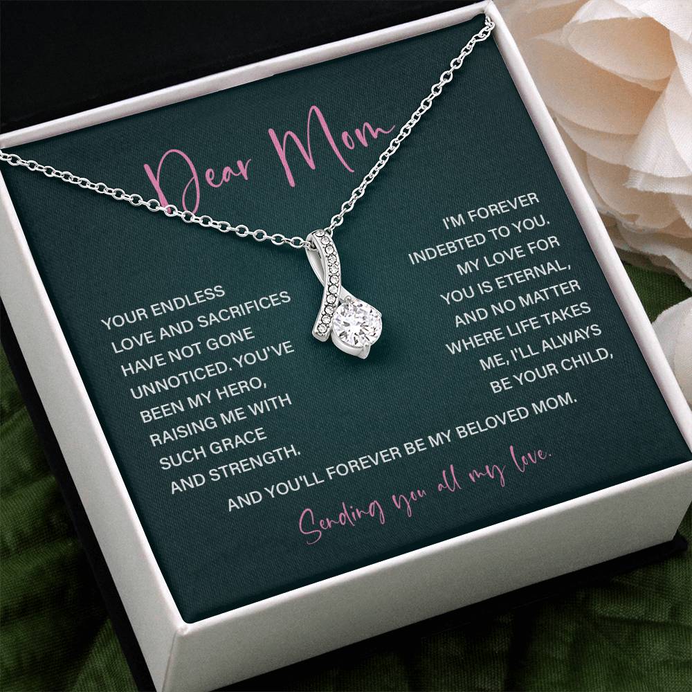 Dear Mom Mother’s Day Necklace For Mom Sentimental Birthday Gift Sentimental Anniversary Gift Christmas Jewelry Gift Best Thank You Gift  Special Necklace Jewelry Gift With Message Card