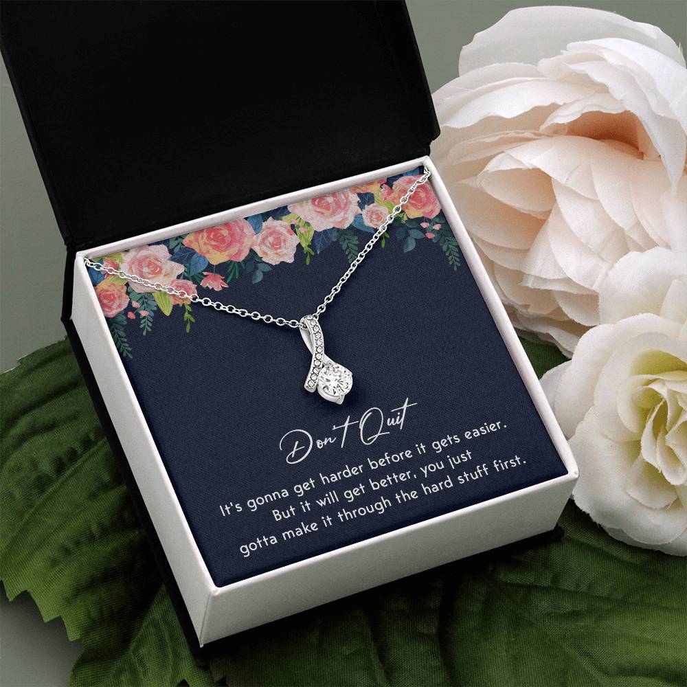 Don't Quit Meaningful Gift Don't Quit Necklace Supportive Gift You Are Strong Necklace Cancer Survivor Jewelry Stronger Necklace Braver Necklace Breast Cancer Necklace For Soulmate Motivational Jewelry Emotional Connection Necklace Never Give Up Necklace