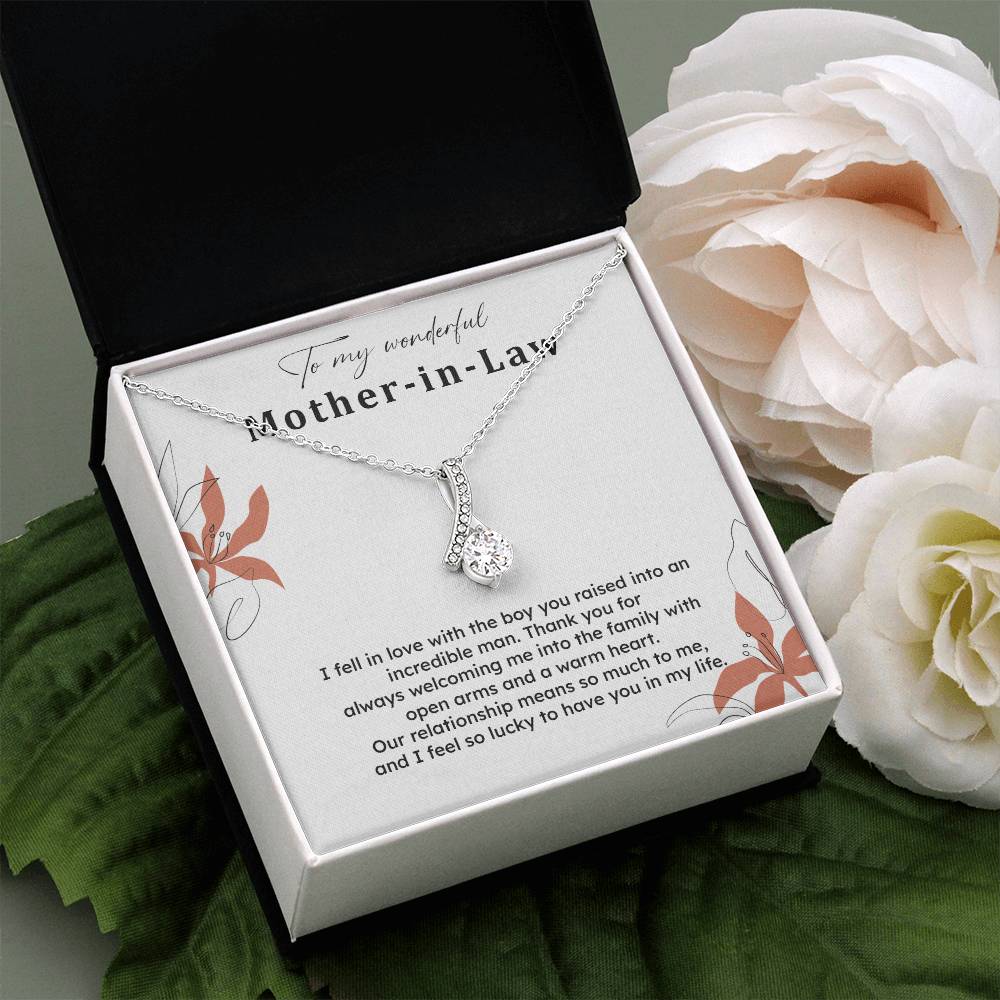 To My Wonderful Mother-in-law Necklace Mother-in-law Necklace Gift Thank You Gift For Mother-in-law Sentimental Mother-in-law Jewelry Jewelry For Mother-in-law Emotional Gift For Mother-in-law Meaningful Gift For Mother-in-law Mother Sentimental Jewelry