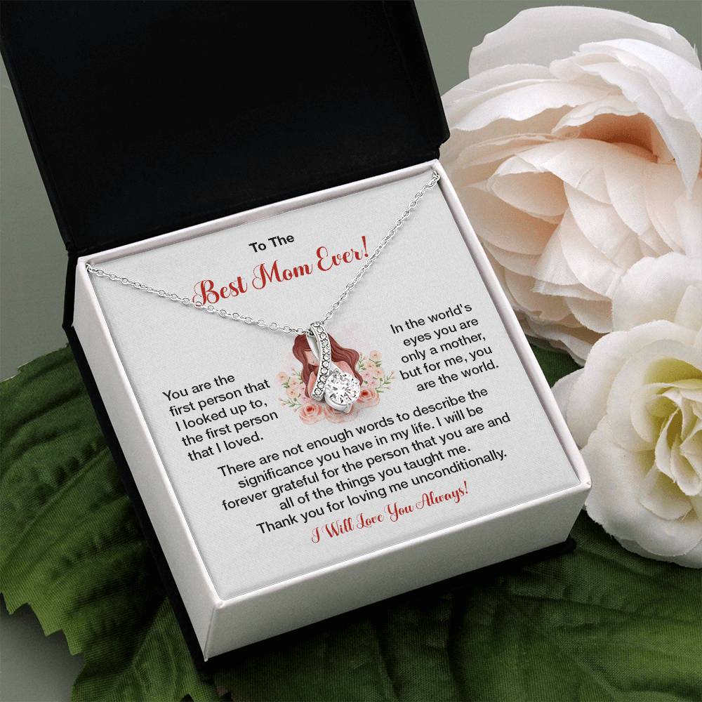 To The Best Mom Ever Heartfelt Necklace For Her Loving Jewelry For Mother's Day Sweet Pendant For Appreciation Thank You Gift For Love Sentimental Necklace Loving Pendant For A Special Connection Sentimental Pendant For A Wonderful Mom