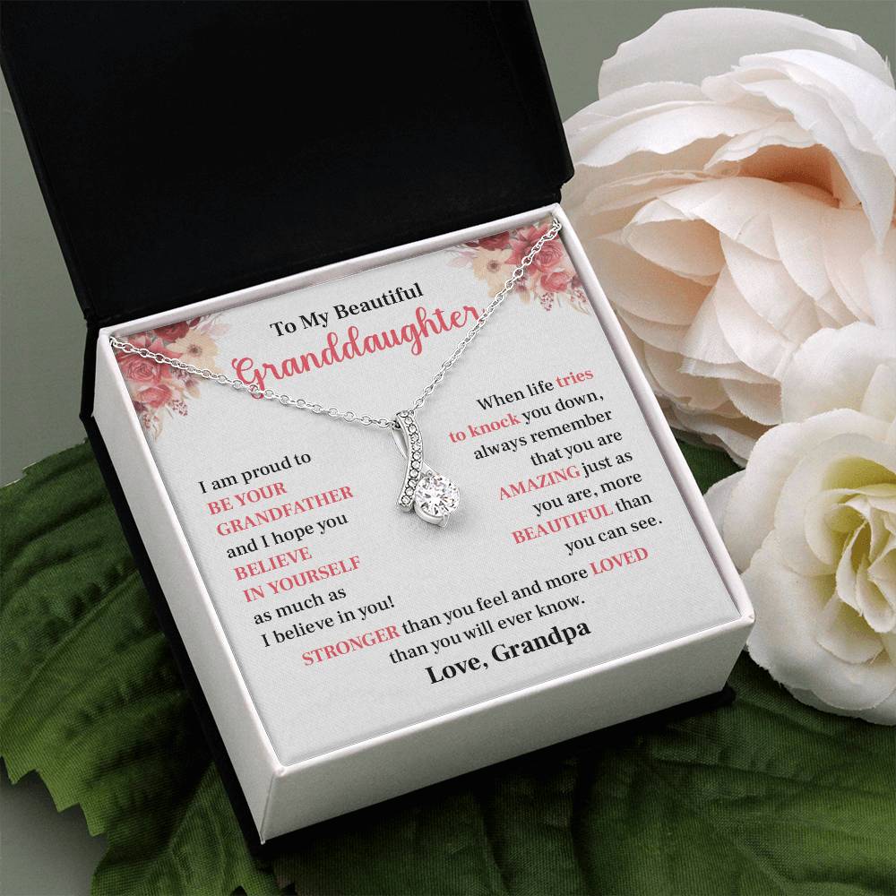 Grandpa to Granddaughter Necklace – You Are Loved & Strong