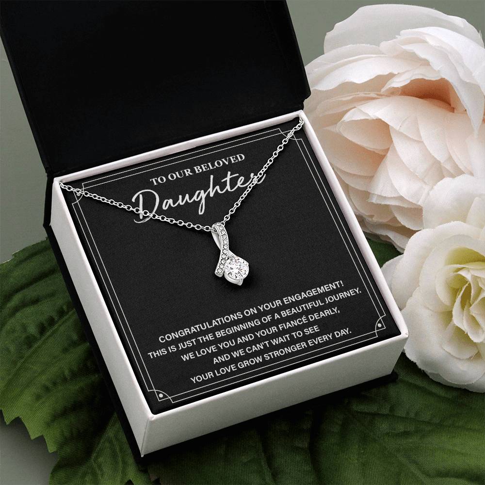 To Our Beloved Daughter Daughter Engagement Necklace Sentimental Gift For Daughter’s Engagement Jewelry Gift For Daughter’s Engagement Daughter’s Special Day Necklace Emotional Engagement Gift For Daughter Wedding Journey Gift For Daughter