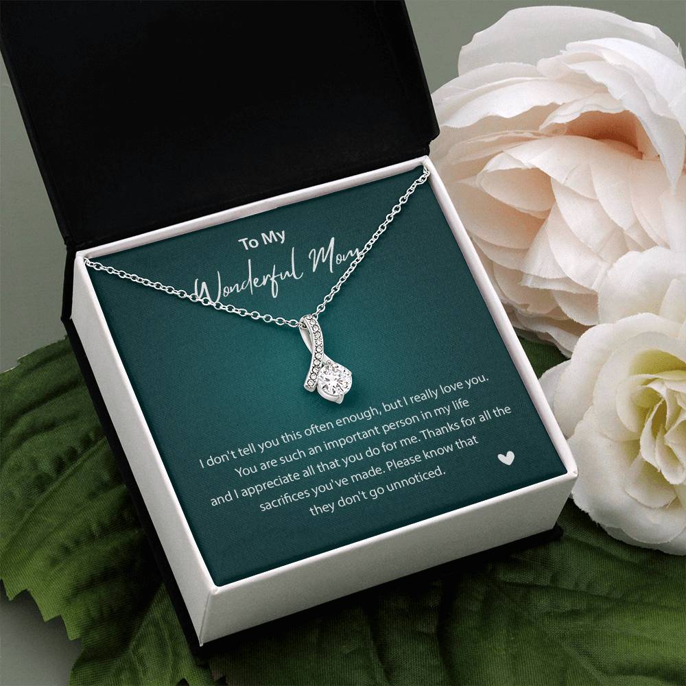 To My Wonderful Mom Wonderful Mom Necklace Gift Unique Gift For Mother-child Bond Unique Gift For Mother-child Bond Necklace For Family Bond Thoughtful Gift For Mother-child Bond Spiritual Bond With Mom Necklace Spiritual Bond With Mom Necklace