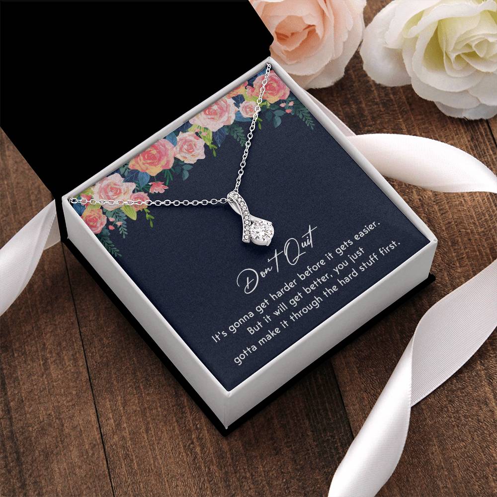 Don't Quit Meaningful Gift Don't Quit Necklace Supportive Gift You Are Strong Necklace Cancer Survivor Jewelry Stronger Necklace Braver Necklace Breast Cancer Necklace For Soulmate Motivational Jewelry Emotional Connection Necklace Never Give Up Necklace