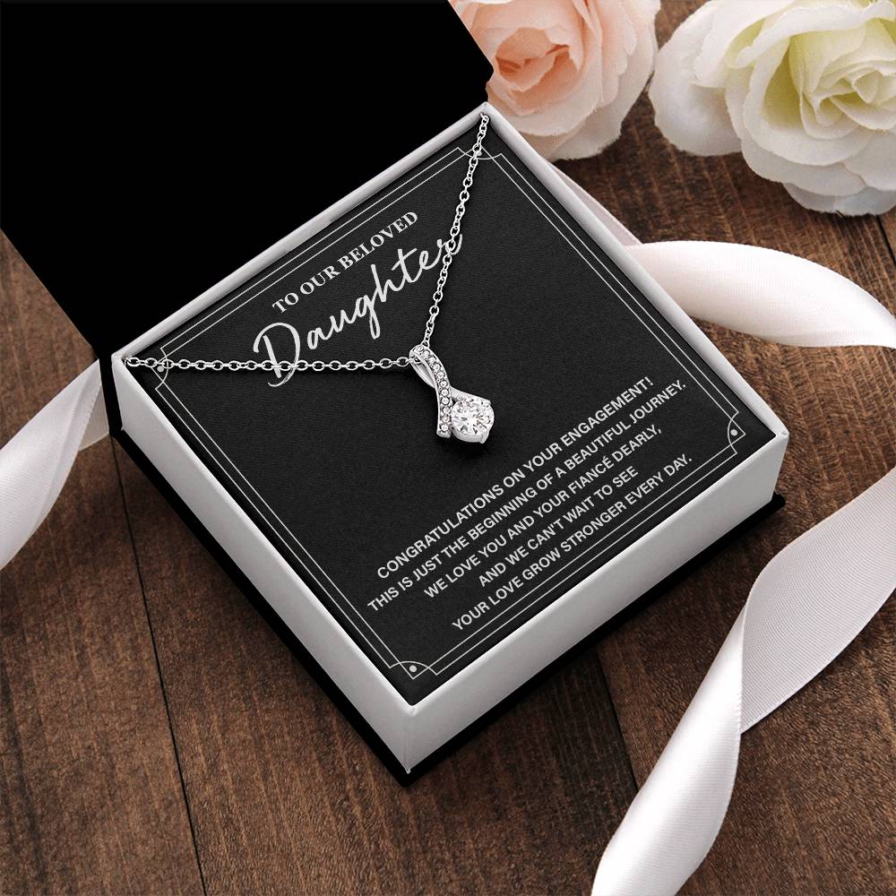 To Our Beloved Daughter Daughter Engagement Necklace Sentimental Gift For Daughter’s Engagement Jewelry Gift For Daughter’s Engagement Daughter’s Special Day Necklace Emotional Engagement Gift For Daughter Wedding Journey Gift For Daughter