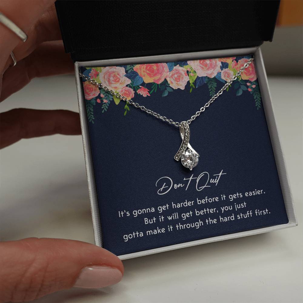 Don't Quit Meaningful Gift Don't Quit Necklace Supportive Gift You Are Strong Necklace Cancer Survivor Jewelry Stronger Necklace Braver Necklace Breast Cancer Necklace For Soulmate Motivational Jewelry Emotional Connection Necklace Never Give Up Necklace