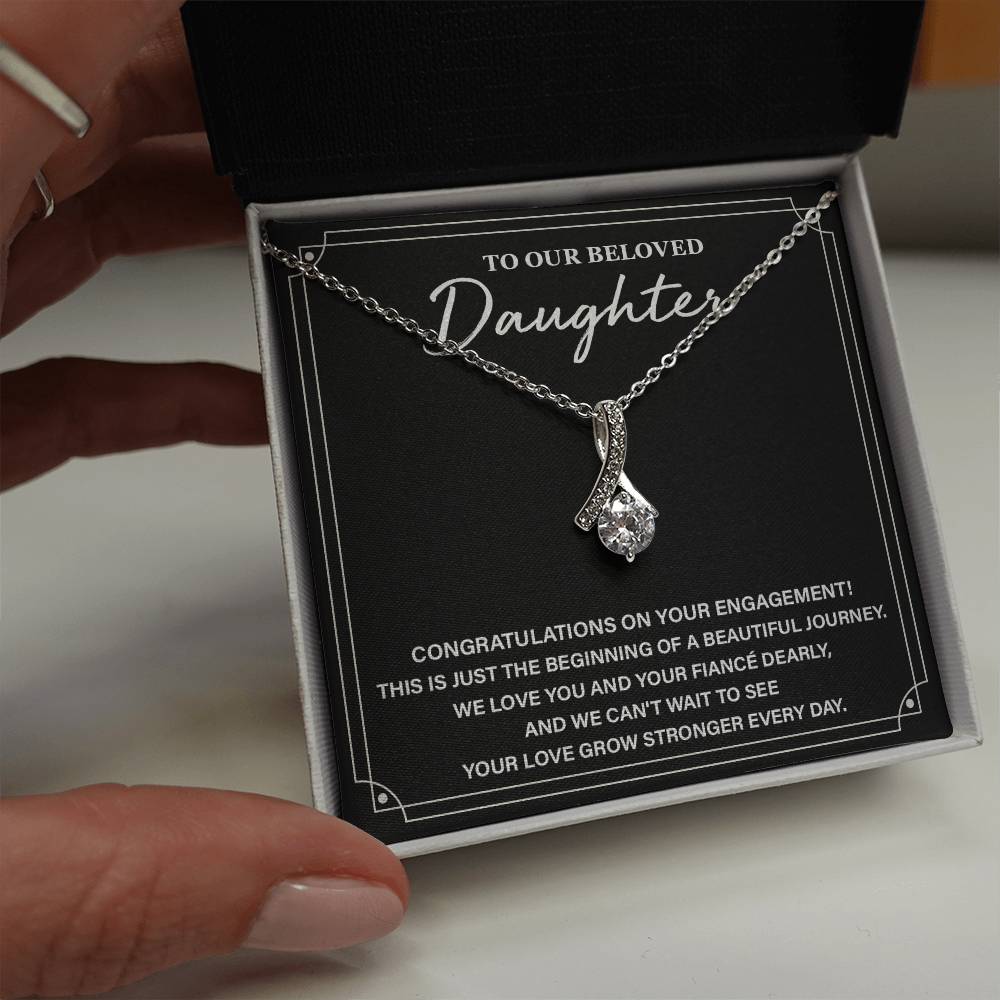 To Our Beloved Daughter Daughter Engagement Necklace Sentimental Gift For Daughter’s Engagement Jewelry Gift For Daughter’s Engagement Daughter’s Special Day Necklace Emotional Engagement Gift For Daughter Wedding Journey Gift For Daughter